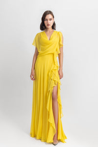 flared chiffon dress Asymmetrical Size:L - Made to Order 4-6 weeks Mufasa star Blue Ivy Girls Dress for Parties Flare sleeve formal silk chiffon dress